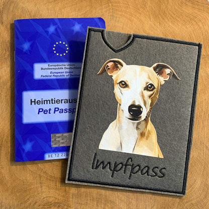Whippet Impfpasshülle - 3 verschiedene Motive, personalisierbar