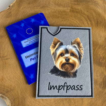 Yorkshire Terrier Impfpasshülle - 6 verschiedene Motive, personalisierbar