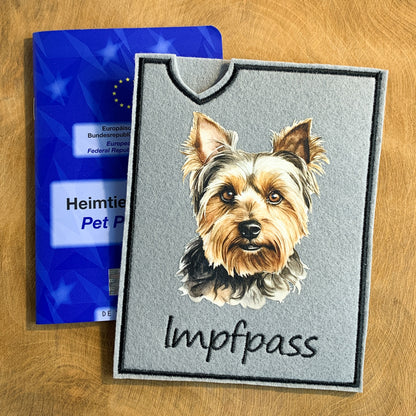 Yorkshire Terrier Impfpasshülle - 6 verschiedene Motive, personalisierbar