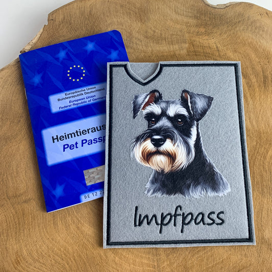Zwergschnauzer Impfpasshülle - 4 verschiedene Motive, personalisierbar
