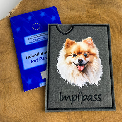 Zwergspitz Impfpasshülle - 4 verschiedene Motive, personalisierbar