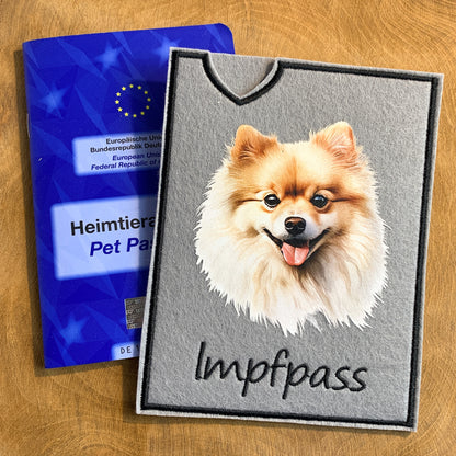 Zwergspitz Impfpasshülle - 4 verschiedene Motive, personalisierbar