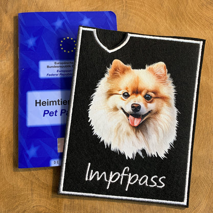Zwergspitz Impfpasshülle - 4 verschiedene Motive, personalisierbar