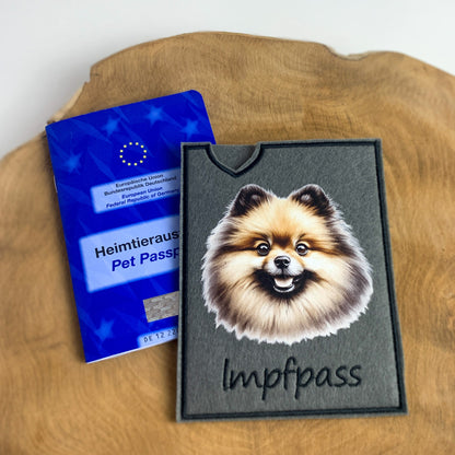 Zwergspitz Impfpasshülle - 4 verschiedene Motive, personalisierbar