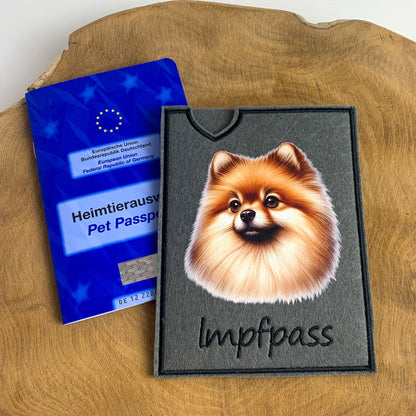 Zwergspitz Impfpasshülle - 4 verschiedene Motive, personalisierbar